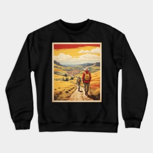 Camino de Santiago Spain Travel Tourism Retro Vintage Art Crewneck Sweatshirt